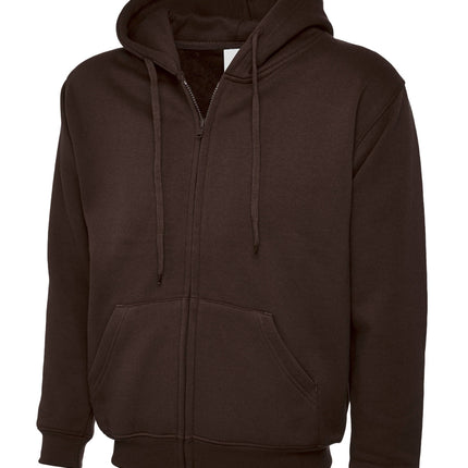 Uneek Classic Zip hoodie Gazelle Sports UK XS Brown 