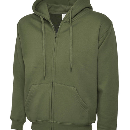 Uneek Classic Zip hoodie Gazelle Sports UK XS Olive 