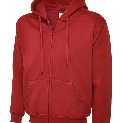 Uneek Classic Zip hoodie Gazelle Sports UK XS Red 