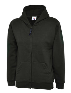 Uneek Children's Classic Zip Hoodie Gazelle Sports UK 5/6 yrs Black 