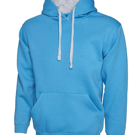 Uni-sex Contrast Hooded Sweatshirt Gazelle Sports UK XS Sapphire/Heather Grey 