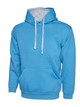 Load image into Gallery viewer, Uni-sex Contrast Hooded Sweatshirt Gazelle Sports UK XS Sapphire/Heather Grey 