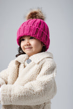 Load image into Gallery viewer, Kids Chunky Fur Bobble Hat 