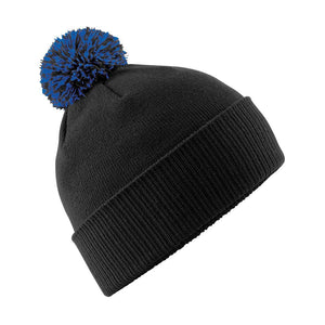 Snowstar Beanie Hat with two Tone Pom Pom Gazelle Sports UK Black/Royal No 