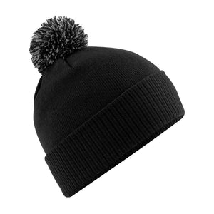 Snowstar Beanie Hat with two Tone Pom Pom Gazelle Sports UK Black/Grey No 