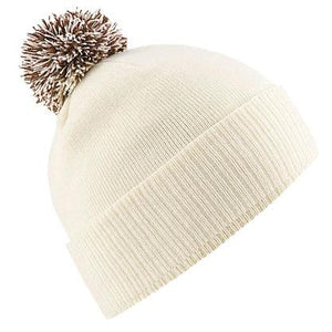 Snowstar Beanie Hat with two Tone Pom Pom Gazelle Sports UK Off White/Mocha No 