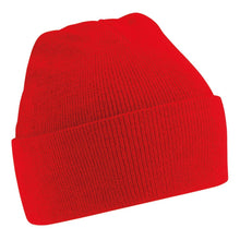 Load image into Gallery viewer, Junior Cuffed Beanie Hat by Beechfield BC45B Headwear Gazelle Sports UK No Classic Red 