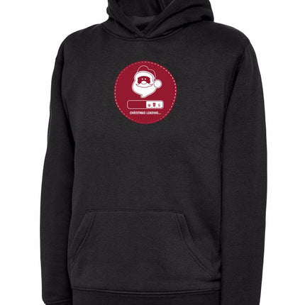 Christmas Loading Kids Hoodie Gazelle Sports UK 2yrs Black 