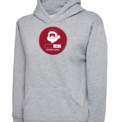 Christmas Loading Kids Hoodie Gazelle Sports UK 2yrs Grey 