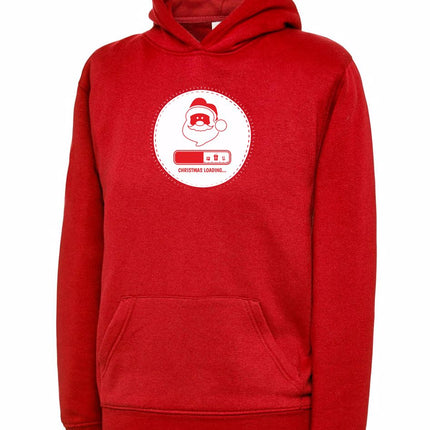 Christmas Loading Kids Hoodie Gazelle Sports UK 2yrs Red 