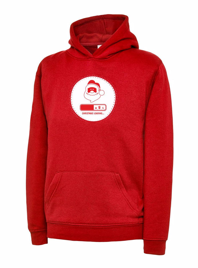 Christmas Loading Kids Hoodie Gazelle Sports UK 2yrs Red 