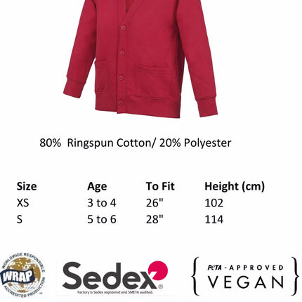 Daisy Daycare red Cardigan Gazelle Sports UK 