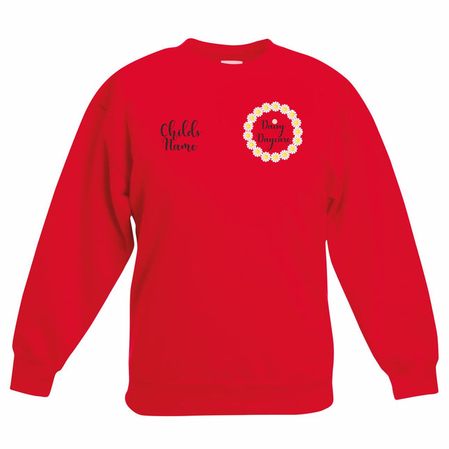 Daisy Daycare red Crew neck Sweatshirt Gazelle Sports UK 