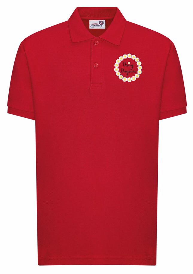 Daisy Daycare red Polo Gazelle Sports UK Age 3/4 
