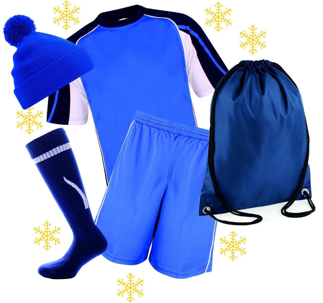 Personalized Kids Sports Kit Gift Set Sports Kits Gazelle Sports UK XSJ/26 (6/7Yrs) A Royal/Navy/White 