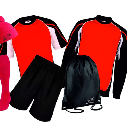 Personalized Kids Sports Kit Gift Set Sports Kits Gazelle Sports UK XSJ/26 (6/7Yrs) G Black/Red/White 