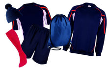 Load image into Gallery viewer, Personalized Kids Sports Kit Gift Set Sports Kits Gazelle Sports UK XSJ/26 (6/7Yrs) B Navy/red/White 