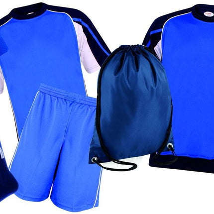 Personalized Kids Sports Kit Gift Set Sports Kits Gazelle Sports UK XSJ/26 (6/7Yrs) A Royal/Navy/White 