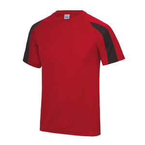 Contrast Cool Sports Top JC003 Tops Gazelle Sports UK S/37" Red/Black No