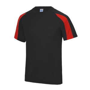 Contrast Cool Sports Top JC003 Tops Gazelle Sports UK S/37" Black/Red No