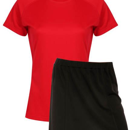 Ladies Netball / Hockey / Rounders Team Kits Gazelle Sports UK XS/8 RED/BLACK YES