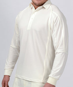 Long Sleeve Cricket Polo shirt Sports Tops Gazelle Sports UK S Cricket White No