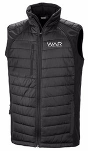 WAR Branded padded softshell jacket War Gazelle Sports UK XS Black 