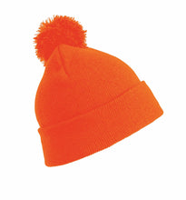 Load image into Gallery viewer, Junior Pom Pom Beanie Hat by Result RC28J Headwear Gazelle Sports UK Flo Orange No 