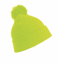 Load image into Gallery viewer, Junior Pom Pom Beanie Hat by Result RC28J Headwear Gazelle Sports UK Flo Yellow No 