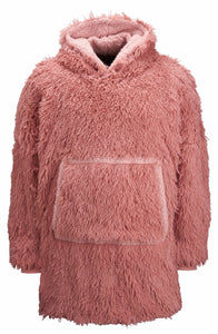 The Ribbon oversized cosy reversible shaggy sherpa hoodie Gazelle Sports UK Pink No 