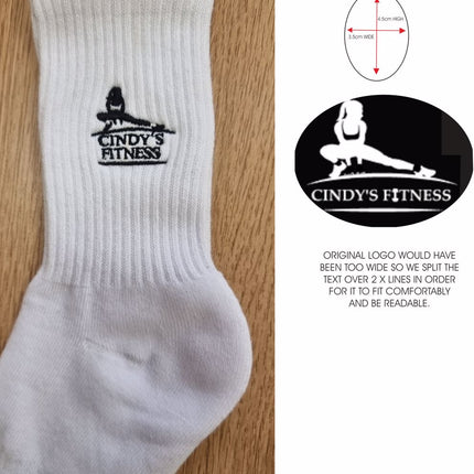 White Customised embroidered sports socks Socks Gazelle Sports UK 