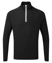 Load image into Gallery viewer, Mens Long sleeve performance ¼ zip Gazelle Sports UK S Black/White Yes