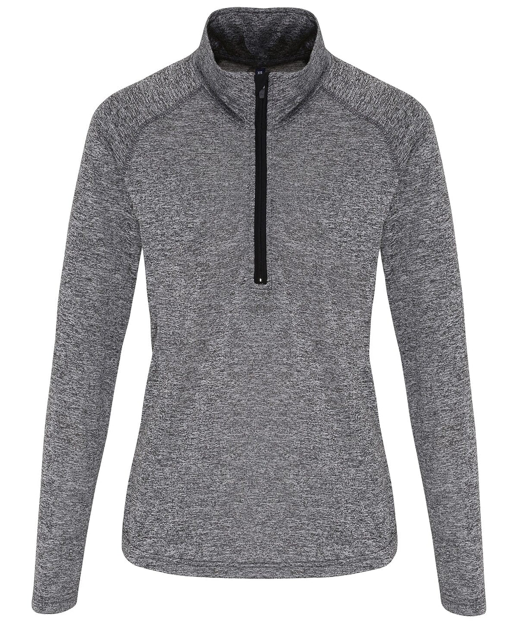 Womens Long sleeve performance ¼ zip Gazelle Sports UK S Grey/black Yes