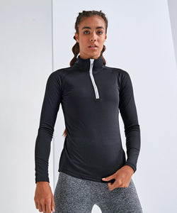 Womens Long sleeve performance ¼ zip Gazelle Sports UK 