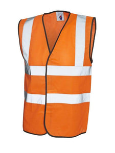 High - Viz sleeveless safety Waist Coat Jackets Gazelle Sports UK S Orange No