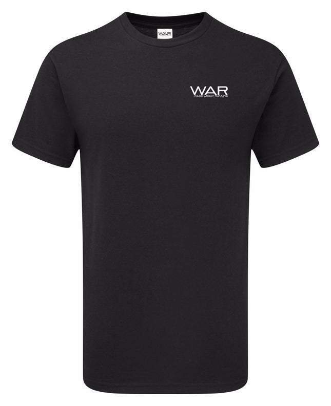 Mens WAR cotton casual T Shirt War Gazelle Sports UK S Black 