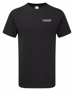 Mens WAR cotton casual T Shirt War Gazelle Sports UK S Black 