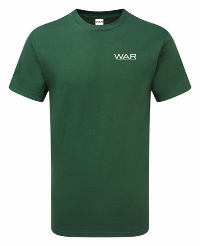 Mens WAR cotton casual T Shirt War Gazelle Sports UK S Dark Green 