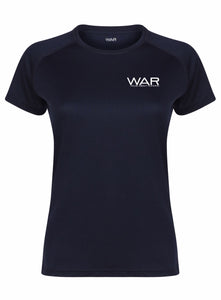 Womens WAR Branded Fitness Top War Gazelle Sports UK XS/8 Navy 