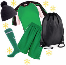 Load image into Gallery viewer, Personalized Kids Sports Kit Gift Set Gazelle Sports UK XSJ/26 (6/7Yrs) E Black/Emerald/White 